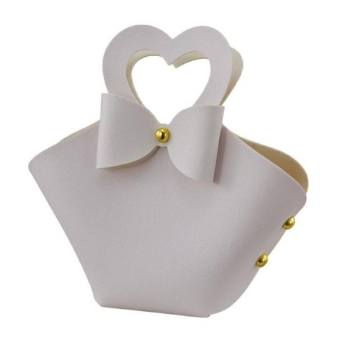 BORSETTA CUORE GRANDE BIANCA 12X13